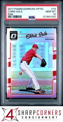 Panini Donruss Optic Pink Prizm #74 Chris Sale Pop 2 2017 PSA 10 Foto 1 de 2
