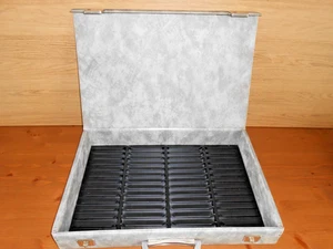 Large Vintage Grey/silver Cassette Tape Storage Case (Holds 60 Tapes) with keys - Picture 1 of 9