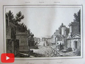 Southern Italy Sicily Italia 1840 lot of 20 engraved old prints views Naples Mes - Picture 1 of 5