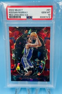 2022 Panini Select Keegan Murray Red Cracked Ice Prizm Rookie 81 PSA 10 GEM MINT
