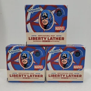 3PK Dr. Squatch - Liberty Lather (Captain America) LIMITED EDITION Soap Bars - Picture 1 of 3