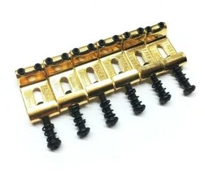 Genuine Fender GOLD 2-3/16" Logo Saddles for Fender Stratocaster/Strat® - Picture 1 of 2