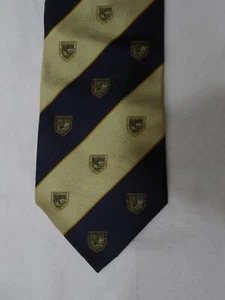 "Aquascutum London Herren-Krawatte aus Seide Club Regiment gestreift gold marineblau 56"" 4" - Bild 1 von 9