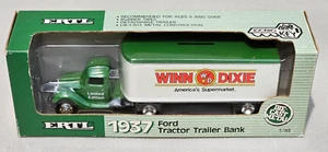 Ertl Winn Dixie 1937 Ford Tractor Trailer Bank Die Cast Metal 9" - Picture 1 of 10