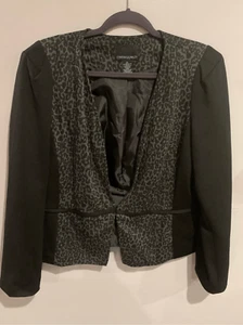 Blazer leopardato Cynthia ROWLEY - nero/grigio tasche L/S usato in ottime condizioni donna XLarge - Foto 1 di 8