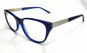 Karen Millen KM736 Crystal Blue Silver Oval Eyeglasses Frame 53-18 140 New - Picture 1 of 5