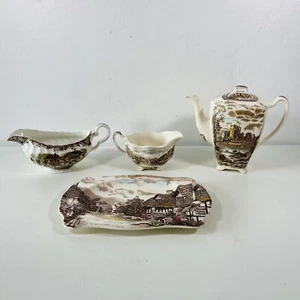 Johnson Bros Olde English Countryside Pot & Lid, Creamer, Jug, Plate Bundle Lot - Picture 1 of 5