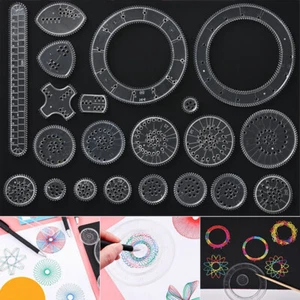 22 Pcs Spirograph Geometric Rulers Stationery Drawing Toys Drafting Tools B - Picture 1 of 11