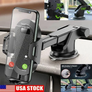 Car Mobile Cell Phone Holder Windshield Dashboard Mount 360 iPhone Samsung GPS - Picture 1 of 14