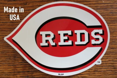 Cincinnati Red Baseball Decal Die Cut Static Cling Lic Color Sticker Made in USA - Image 1 of 4