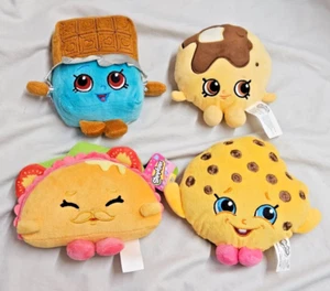 Shopkins Approx. 6" Stuffed Plush Chocolate, Pancake, Taco, Cookie Lot of 4 READ - Picture 1 of 9
