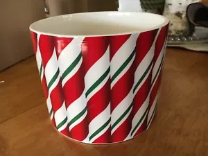 Candy Canne Stripes Cache Pot a righe 4 3/8" x 5 7/8" - Foto 1 di 4