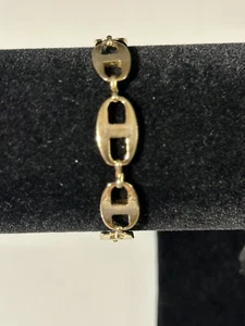 Gold Toned Chain Link Bracelet 7 Inches - Picture 1 of 4