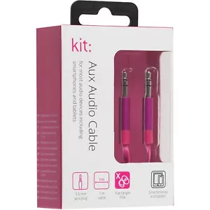 Kit Aluminium Stereo Audio Auxiliary Lead 3.5mm Jack Male Aux Cable Car Mp3 - Picture 1 of 5