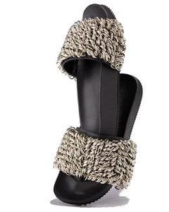 Alexander Wang Suki Rings Slide Pool Sandals, Black Size 37, 40 $595.00 - Picture 1 of 5