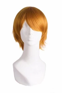 MapofBeauty 10 inch Short Straight Wig Cosplay Costume Wig (Golden Orange) - Picture 1 of 2