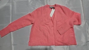 NUEVO CÁRDIGAN TRASERO ACANALADO 100% CACHEMIR SUAVE BLANCO + WARREN PARA MUJER TALLA S - Imagen 1 de 5