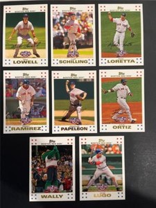 2007 Topps Opening Day Boston Red Sox Team Set 8 Cards World Series Champions