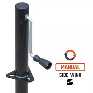 Side-Wind Trailer Jack w/ 2.5 Ton Capacity A-Frame, 14 4/5" Travel, Powder Coat - Picture 1 of 8