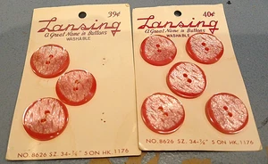 Bottoni vintage Lansing rosa lucido popping ICE - misura 7/8", 2 fori per gli occhi - Foto 1 di 2