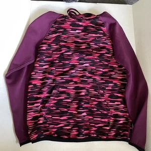 Nike Therma-Fit Hoodie Womens Medium Purple Pink Camo Pullover Athletic Running - Picture 1 of 6