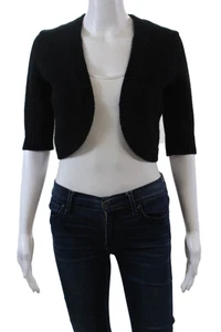 Michael Kors Womens Cashmere Cropped Open Front Shrug Sweater Black Size S - Picture 1 of 6