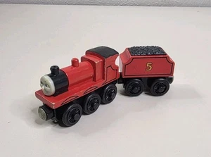 Thomas And Friends Wooden Railway 2003 James Red Engine and Tender Train usado - Imagen 1 de 9