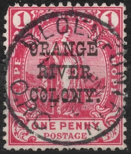 SG134 Sn:#56 1902 1d ORANGE FREE STATE Stamps of Cape of Good Hope Overprinted - Picture 1 of 2