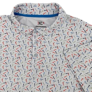 Camisa polo de golf Johnston & Murphy para hombre grande XC4 estampado de camisetas de golf manga corta - Imagen 1 de 8