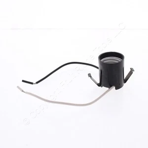 Leviton 2553 Black 1-Piece Phenolic Socket Rust-Resistant Spring Steel Clip 660W - Picture 1 of 5