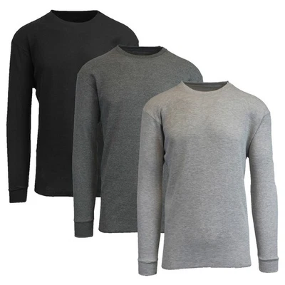 Men's Long Sleeve Waffle Thermal Shirt Tee -Crew Neck Layering Color & Size NEW - Image 1 of 3