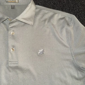 Peter Millar Summer Comfort Men’s Medium M Golf Polo Light Solid Gray Excellent - Picture 1 of 8