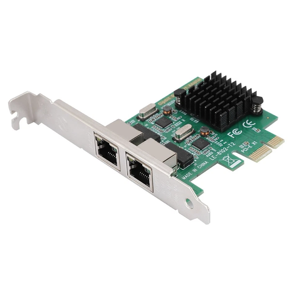 ㄧ10/100/1000Mbps RJ-45*2 Dual Port PCI-Ex1 GigabiT Network Card For 8102-T2 - Image 1 of 4
