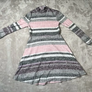 Art class pink gray long sleeve sweater dress fit & flare S 6/6x - Free Shipping - Picture 1 of 12