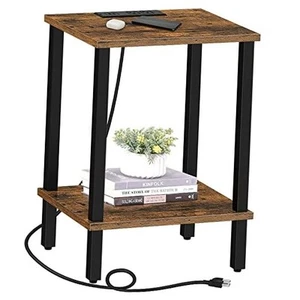 End Table with Charging Station, Side Table with USB Ports and Outlets, - Picture 1 of 7
