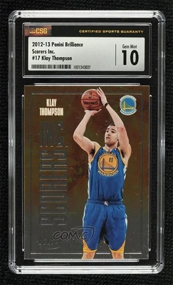 2012 Panini Brilliance Scorers Inc Klay Thompson #17 CSG 10 Gem Mint Rookie RC - Image 1 of 2