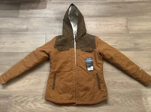 Kuhl Artisan Hooded Shirt Jacket Damen Dark Khaki Shacket Retro Barn Chore - Bild 1 von 7
