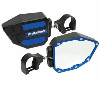 Conjunto de espelhos separadores Pro Armor visão lateral azul Polaris 1,75" Can-Am universal - Imagem 1 de 2