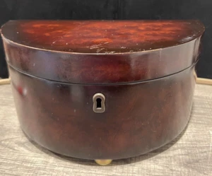 2000 Bombay Company Half Moon Jewelry Box Mahogany Wood Wooden No Key - Picture 1 of 10