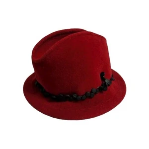 MEDICI Designer Fur Felt Red Hat Paris New York Milan Made In Germany  - Picture 1 of 9