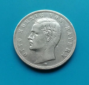 Bayern: 5 Mark "König Otto" 1907 -D- (gutes Kaiserreich-Silber)!! - Bild 1 von 2