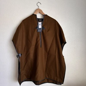 Pendleton Womens Leather Trim Eco-Wise Wool Cape Poncho size Medium M - Picture 1 of 5