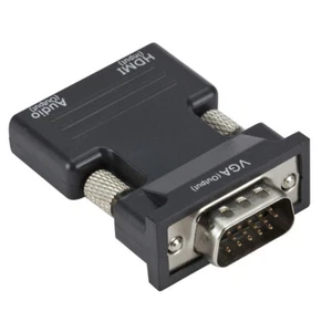 HDMI > VGA Konverte Adapter HDTV 1080p Audio & Videokabel für PC Laptop Computer - Bild 1 von 9