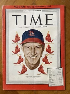 Time Magazine 1949 Stan Musial Cardinals Baseball Vintage NO MAILING LABEL - Picture 1 of 7