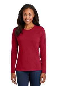Port & Company LPC54LS Women's Cotton Long Sleeve Comfortable Stylish T-Shirt - Picture 1 of 57