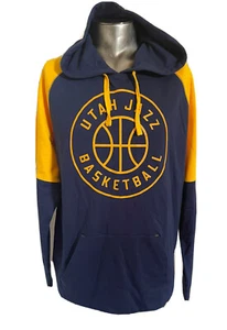NBA Utah Jazz Team Blue Yellow Sweatshirt Hoodie Size Large - Picture 1 of 1