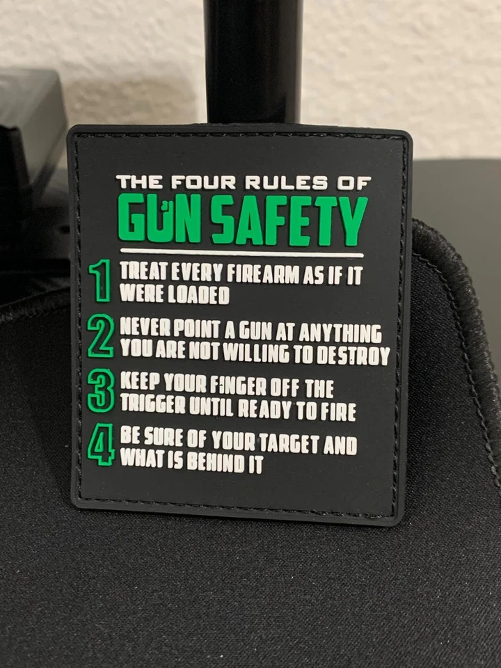 5 Pezzi Regole di Pistola Patch di Sicurezza Velcro (Luminuos) - Immagine 1 di 1