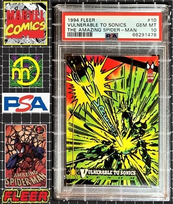 1994 Fleer Amazing Spider-Man - #10 Venom - Vulnerable to Sonics PSA 10 GEM MINT - Image 1 of 4