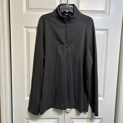 NWT Apt 9 Modern Fit Long Sleeve Knit Shirt 1/4 Zip Pullover Size XL Gray Foto 1 de 4