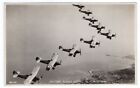 1930s RPPC RAF Military Planes Flying in Formation Valentine Real Photo Postcard